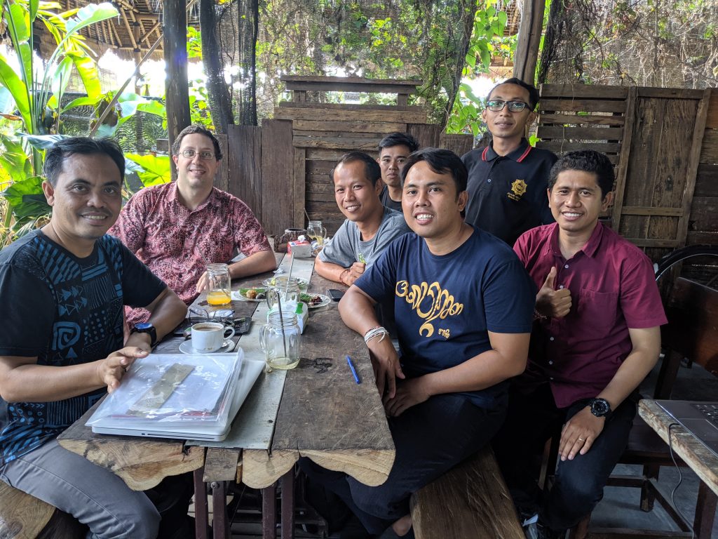 contributors to lontar project, at a cafe in Denpasar